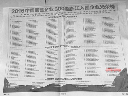 グループ会社は、2016年に中国の製造業民間企業トップ500のリストで485位にランクされました。